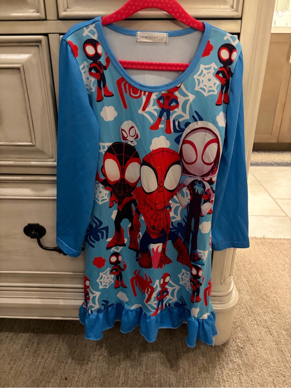 Spiderman Kids Blue Graphic Nightgown
